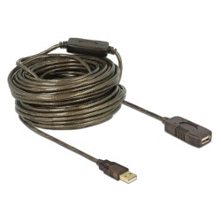 DELOCK καλώδιο USB 2.0 αρσενικό σε θηλυκό 82690, active, 20m, μαύρο