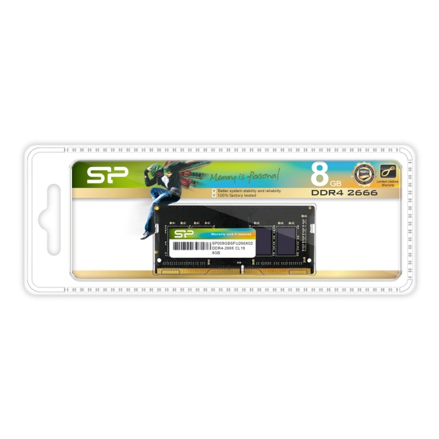 SILICON POWER μνήμη DDR4 SODimm SP008GBSFU266X02, 8GB, 2666MHz, CL19