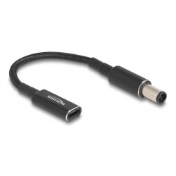 DELOCK καλώδιο τροφοδοσίας 60032, USB-C σε HP 7.4x5.0mm, 15cm, μαύρο