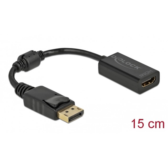 DELOCK αντάπτορας DisplayPort σε HDMI 61011, 1080p/60Hz, Passive, μαύρος