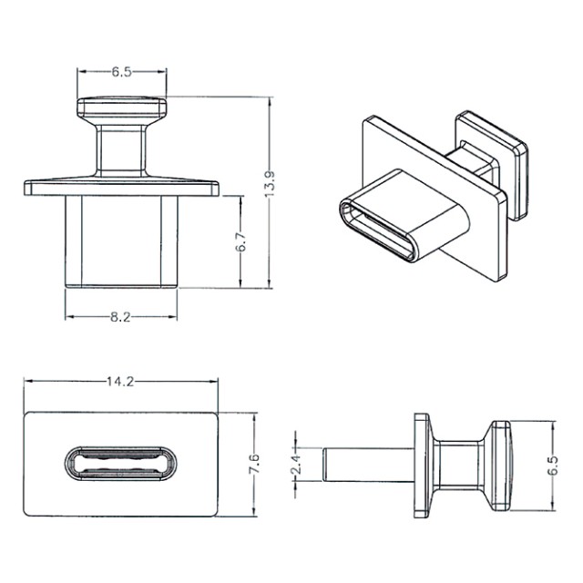 DELOCK κάλυμμα προστασίας για θύρα USB-C 64097 με λαβή, λευκό, 10τμχ