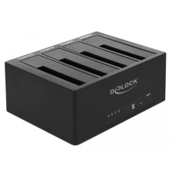 DELOCK docking station 64063, clone function, 4x HDD/SSD 6Gb/s, μαύρο