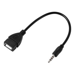 POWERTECH καλώδιο 3.5mm σε USB 2.0 female CAB-J055, 0.5m, μαύρο