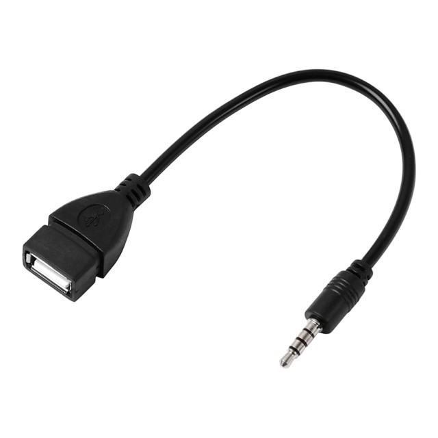 POWERTECH καλώδιο 3.5mm σε USB 2.0 female CAB-J055, 0.5m, μαύρο