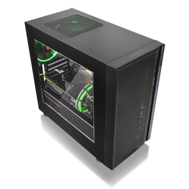 THERMALTAKE PC case micro tower Versa H18, 398x205x439mm, 1x fan, μαύρο