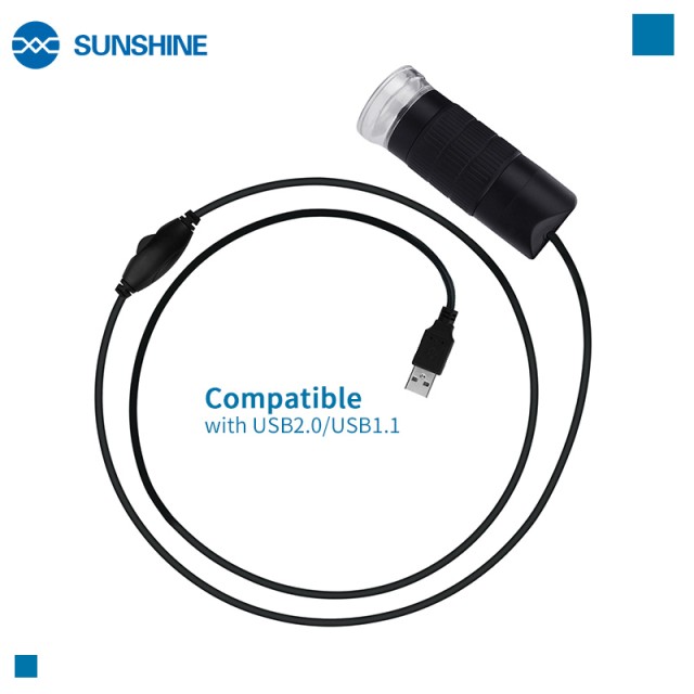 SUNSHINE ψηφιακό μικροσκόπιο DM-1000S, 50x-1000x, USB, LED