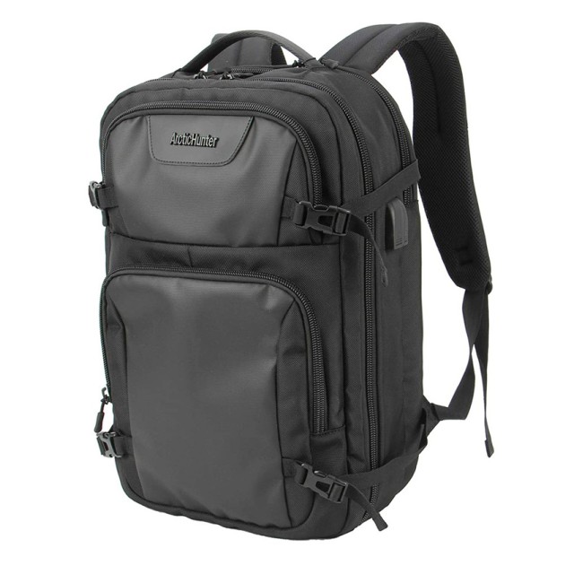 ARCTIC HUNTER τσάντα πλάτης B00191 με θήκη laptop 15.6", USB, 23L, μαύρη