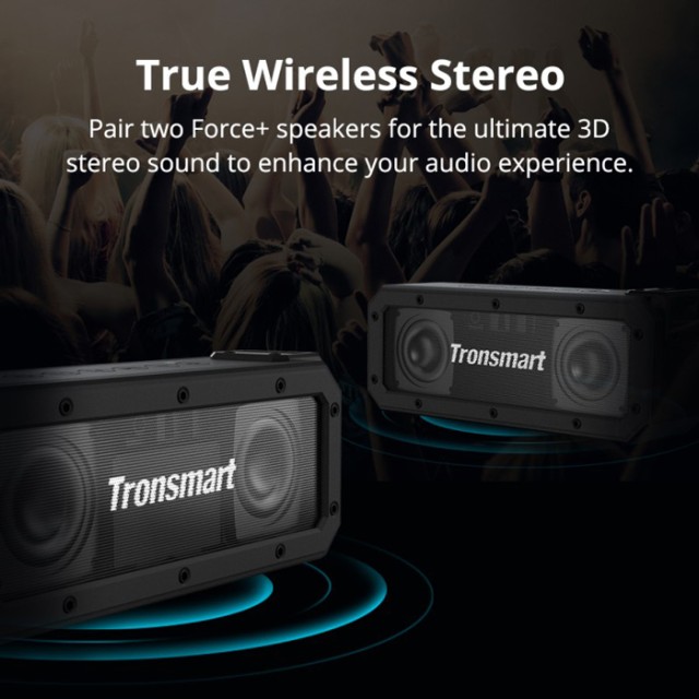 TRONSMART φορητό ηχείο Element Force+ 40W, Bluetooth/NFC, 6600mAh, μαύρο