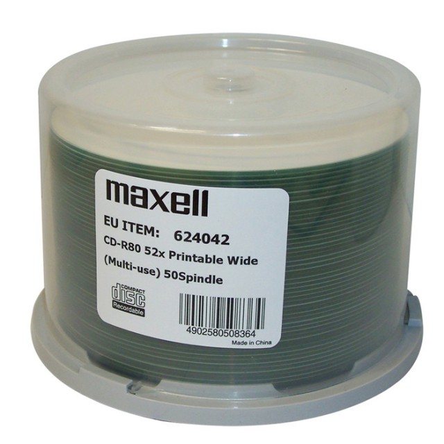 MAXELL CD-R 624042, 700ΜΒ, 80min, 52x speed, printable, spindle, 50τμχ