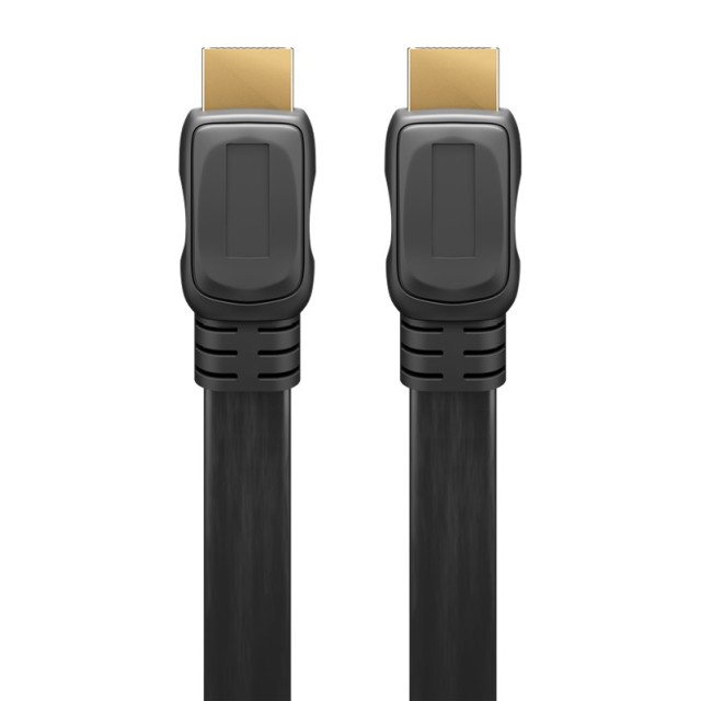 GOOBAY καλώδιο HDMI 2.0 61278, Ethernet flat 4K/60Hz 18 Gbps 1.5m, μαύρο