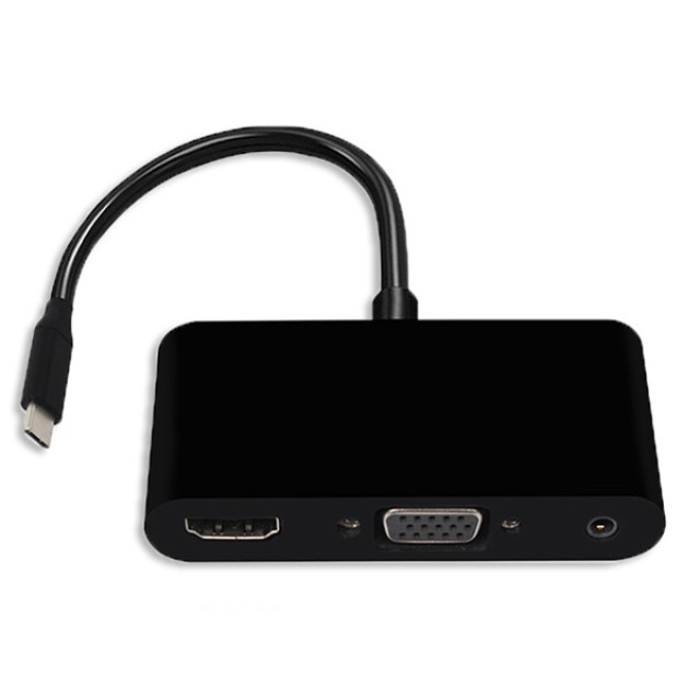 POWERTECH αντάπτορας USB-C σε HDMI & VGA CAB-UC064, 4K/30Hz, μαύρος