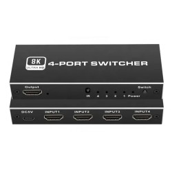 HDMI switch CAB-H149 με τηλεχειριστήριο, 4 σε 1, 8K/60Hz, μαύρο