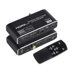 HDMI switch CAB-H150 με τηλεχειριστήριο, 4 σε 1, 4K/60Hz, μαύρο