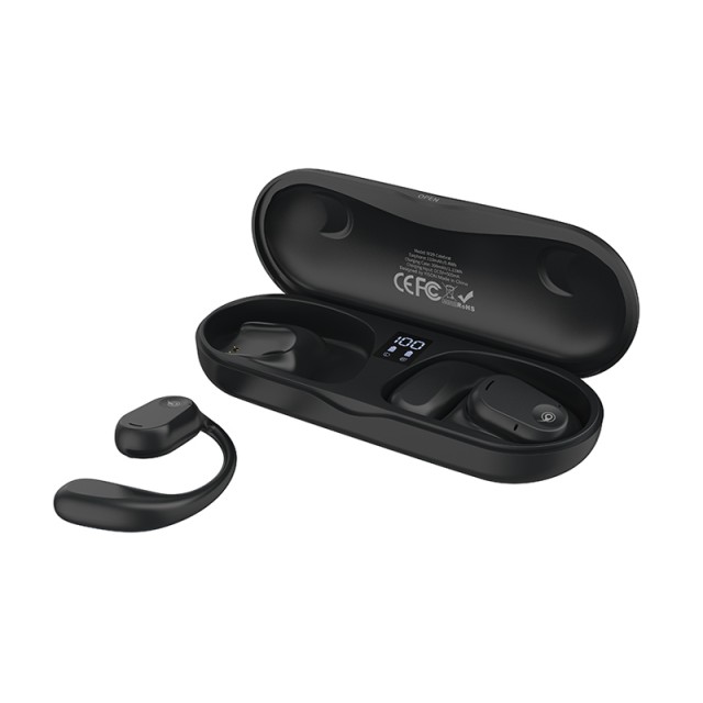 CELEBRAT earphones με θήκη φόρτισης W29, Open Wearable Stereo, μαύρα