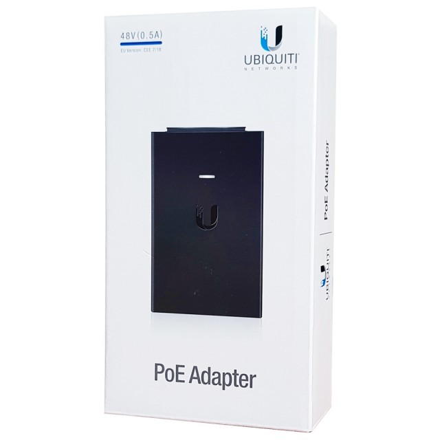 UBIQUITI Gigabit PoE adapter POE-48-24W-G με power cable, 48VDC, 24W