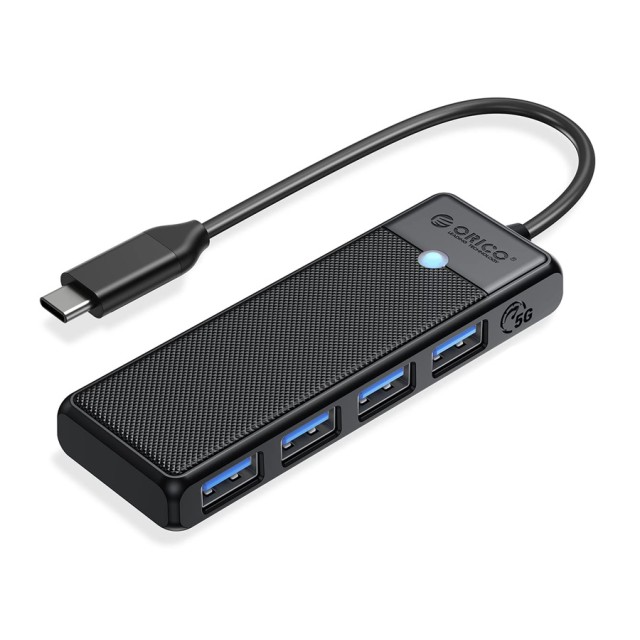 ORICO USB hub PAPW4A-C3, 4x θυρών, 5Gbps, USB-C σύνδεση, μαύρο