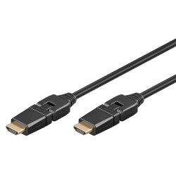 GOOBAY καλώδιο HDMI 61292, Ethernet, 360°, 4K/60Hz, 10.2 Gbps, 5m, μαύρο