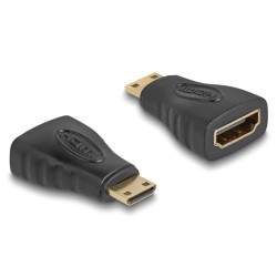 DELOCK αντάπτορας mini HDMI σε HDMI 65244, gold plated, μαύρος