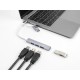 DELOCK USB hub 64214, 4x θυρών, 5Gbps, USB & USB-C σύνδεση, γκρι