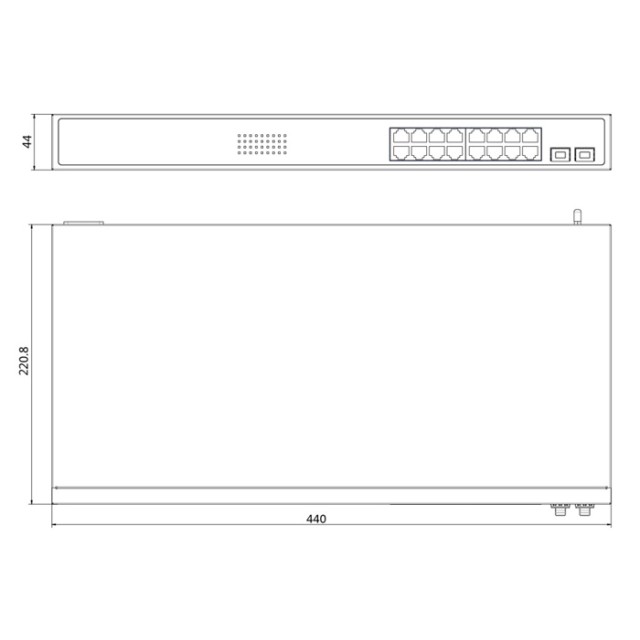 HIKVISION Managed switch DS-3E1518P-SI, 16x PoE & 2x SFP ports, 1000Mbps