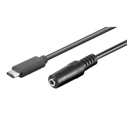 POWERTECH καλώδιο USB-C σε 3.5mm CAB-UC059 αρσενικό σε θηλυκό, 1m, μαύρο