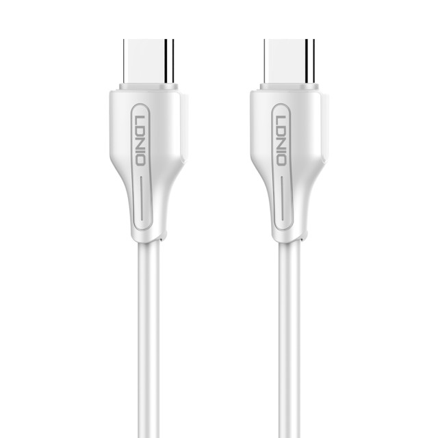 LDNIO καλώδιο USB-C σε USB-C LC121C, 65W PD, 1m, λευκό