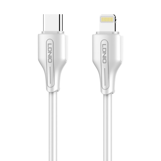 LDNIO καλώδιο Lightning σε USB-C LC122I, 30W PD, 2m, λευκό