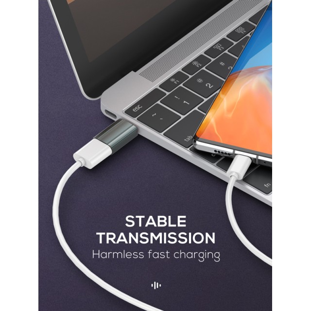 LDNIO αντάπτορας USB-C σε USB LC140, αρσενικό σε θηλυκό, γκρι