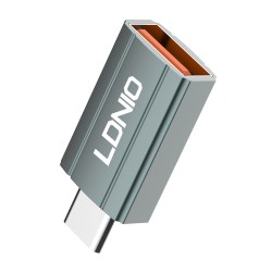 LDNIO αντάπτορας USB-C σε USB LC140, αρσενικό σε θηλυκό, γκρι