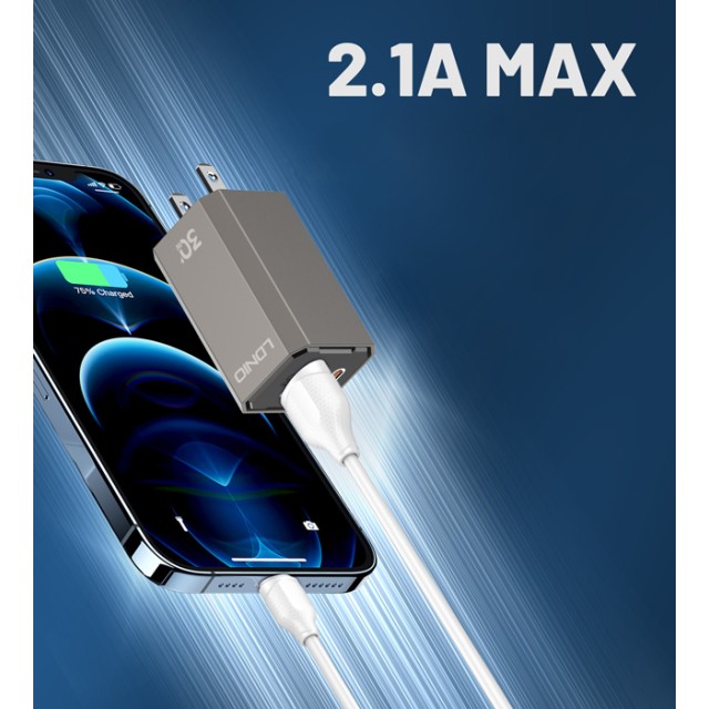 LDNIO καλώδιο USB-C σε USB LS371, 10.5W, 1m, λευκό