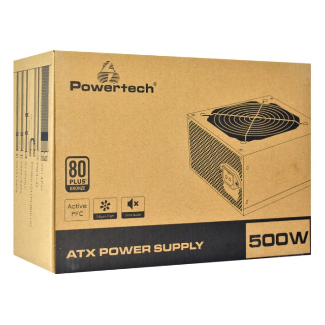 POWERTECH τροφοδοτικό για PC PT-1102, 550W, ATX, 120mm Fan