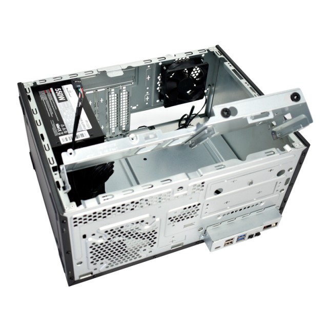 POWERTECH PC Case PT-1101 με 550W PSU, Micro-ATX, 265x168x353mm, μαύρο