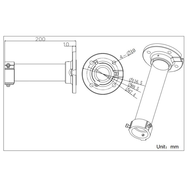 HIKVISION HIWATCH βάση κάμερας DS-1661ZJ, μεταλλική, λευκή