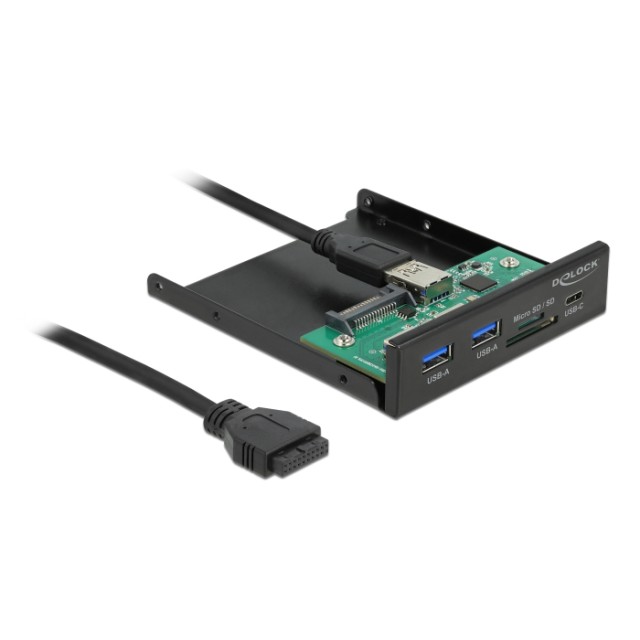 DELOCK front panel 64058, 3.5" σε USB-C, 2x USB & SD/Micro SD