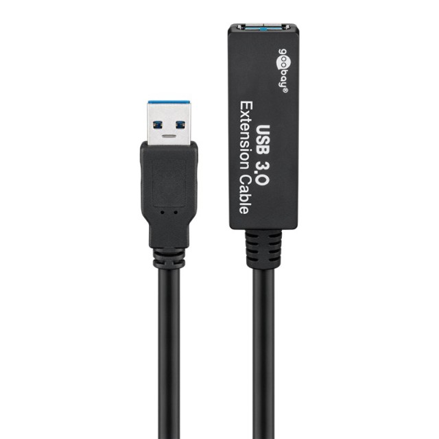 GOOBAY καλώδιο προέκτασης USB 3.0 95727, active, 5Gbps, 5m, μαύρο