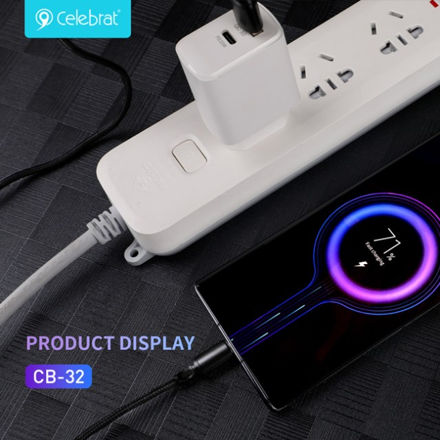 CELEBRAT καλώδιο Micro USB σε USB CB-32, 10.5W, 1m, μαύρο