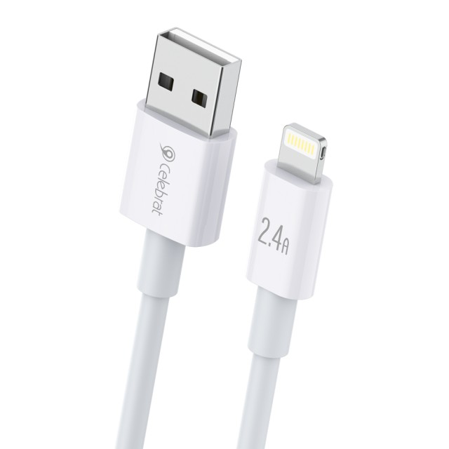 CELEBRAT καλώδιο Lightning σε USB CB-24L, 12W, 1.2m, λευκό