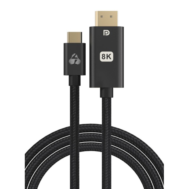 POWERTECH καλώδιο USB-C σε DisplayPort PTR-0138, 8K/120Hz, 1m, μαύρο