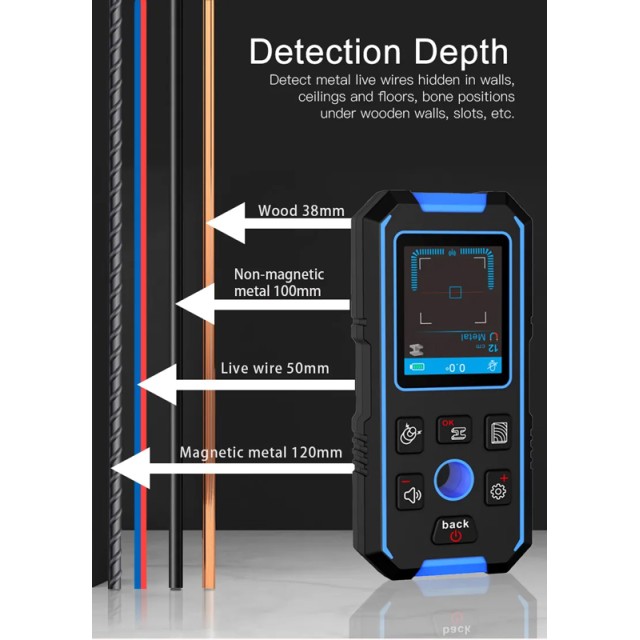 NOYAFA ψηφιακός αναλυτής τοίχου NF-518, ανιχνεύει μέταλλο/ξύλο/καλώδια