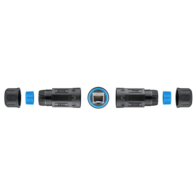 GOOBAY αδιάβροχος σύνδεσμος RJ45 Cat 6A 59582, IP68, μαύρος