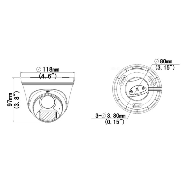 UNIARCH IP κάμερα IPC-T124-APF28K, 2.8mm, 4MP, IP67, PoE, SD, IR 30m