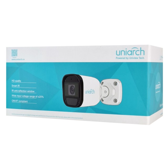 UNIARCH IP κάμερα IPC-B124-APF28K, 2.8mm, 4MP, IP67, PoE, SD, IR 30m