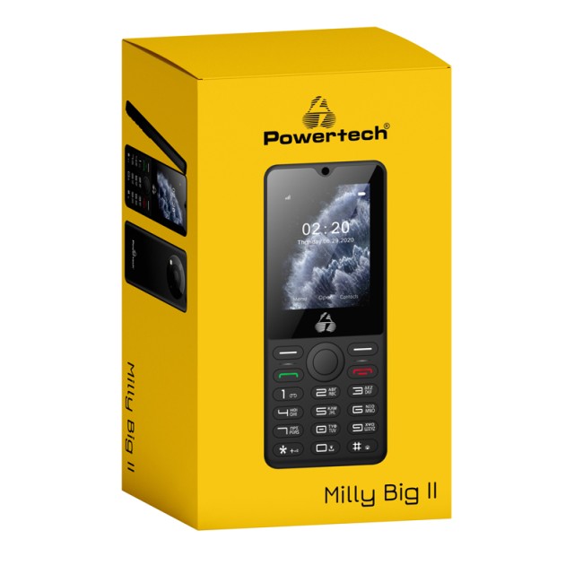 POWERTECH κινητό τηλέφωνο Milly Big II, 2.4", με φακό, μαύρο