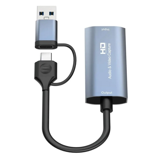 CABLETIME video capture CT-ACHC-AG, HDMI/USB & USB-C, 4K/60Hz, γκρι