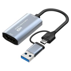 CABLETIME video capture CT-ACHC-AG, HDMI/USB & USB-C, 4K/60Hz, γκρι