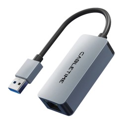 CABLETIME αντάπτορας δικτύου CT-AML2500, USB, 2.5Gbps Ethernet, γκρι