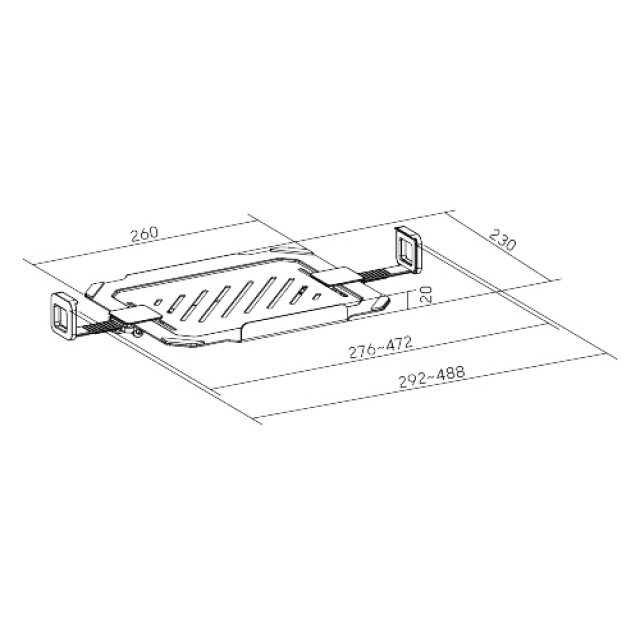 BRATECK βάση laptop NBH-8 για βάση οθονών VESA, έως 17", μαύρη