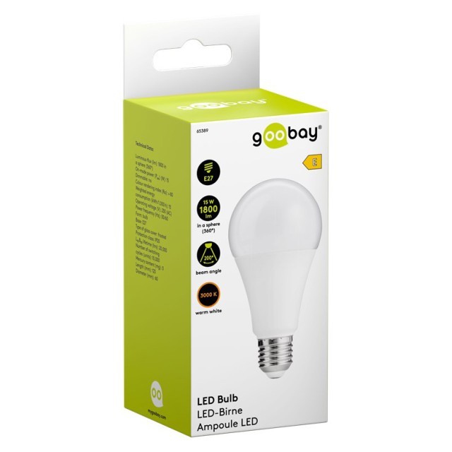 GOOBAY LED λάμπα bulb 65389, E27, 15W, 3000K, 1800lm