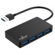 POWERTECH USB hub PT-1145, 4x θυρών, 5Gbps, USB σύνδεση, μαύρο