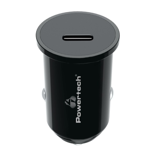 POWERTECH φορτιστής αυτοκινήτου PT-1146, USB-C, 20W PD, μαύρος